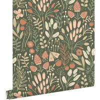 TAPETE Blätter und Blumen 50 x 900 cm - Grün, Papier (50/0.1cm) - ESTAhome