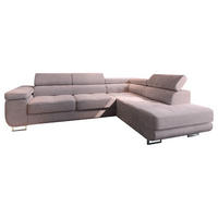 ECKSOFA APIRO R-S Lila Kordstoff mit Schlaffunktion - Silberfarben/Lila, Holz/Textil (276/202cm) - MASSENO