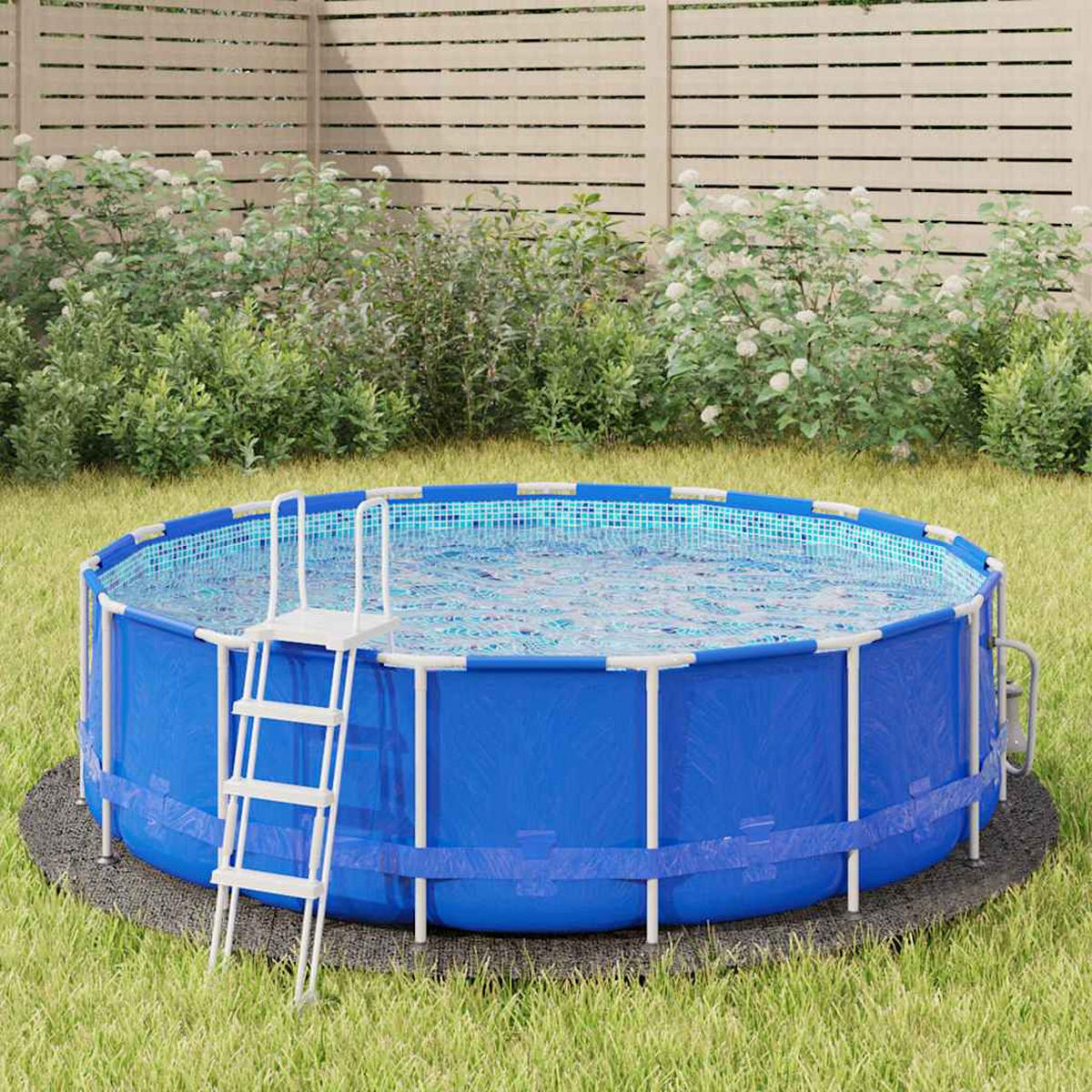 POOL-BODENTUCH Hellgrau Ø306 Cm Polyester Geotextil - Grau, Textil (306/306cm) - vidaXL
