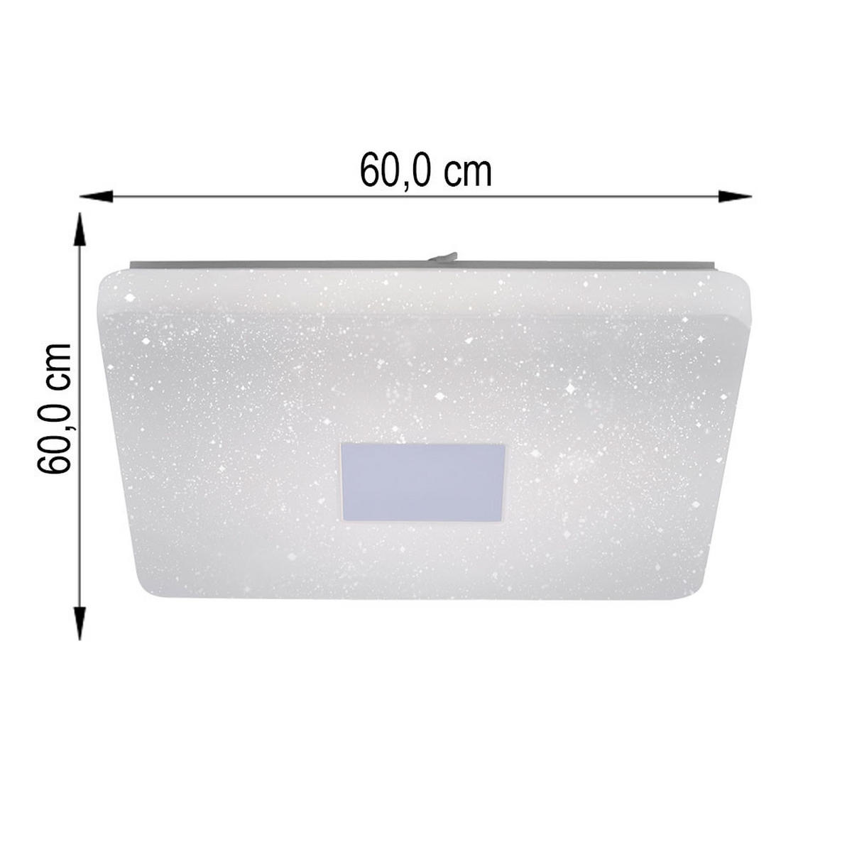 LED DECKENLAMPE Weiß Stahl CCT Dimmbar - Weiß, Metall (60/60/9.5cm)