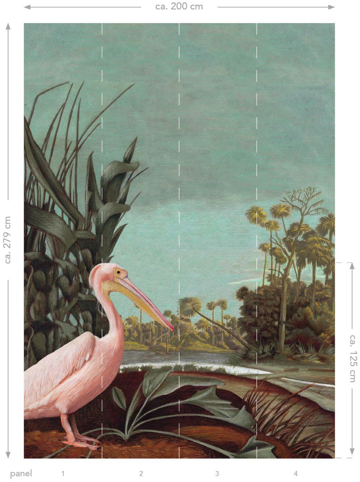 FOTOTAPETE tropische Landschaft 200 x 279 cm - Grün, Papier (200/279cm) - ESTAhome