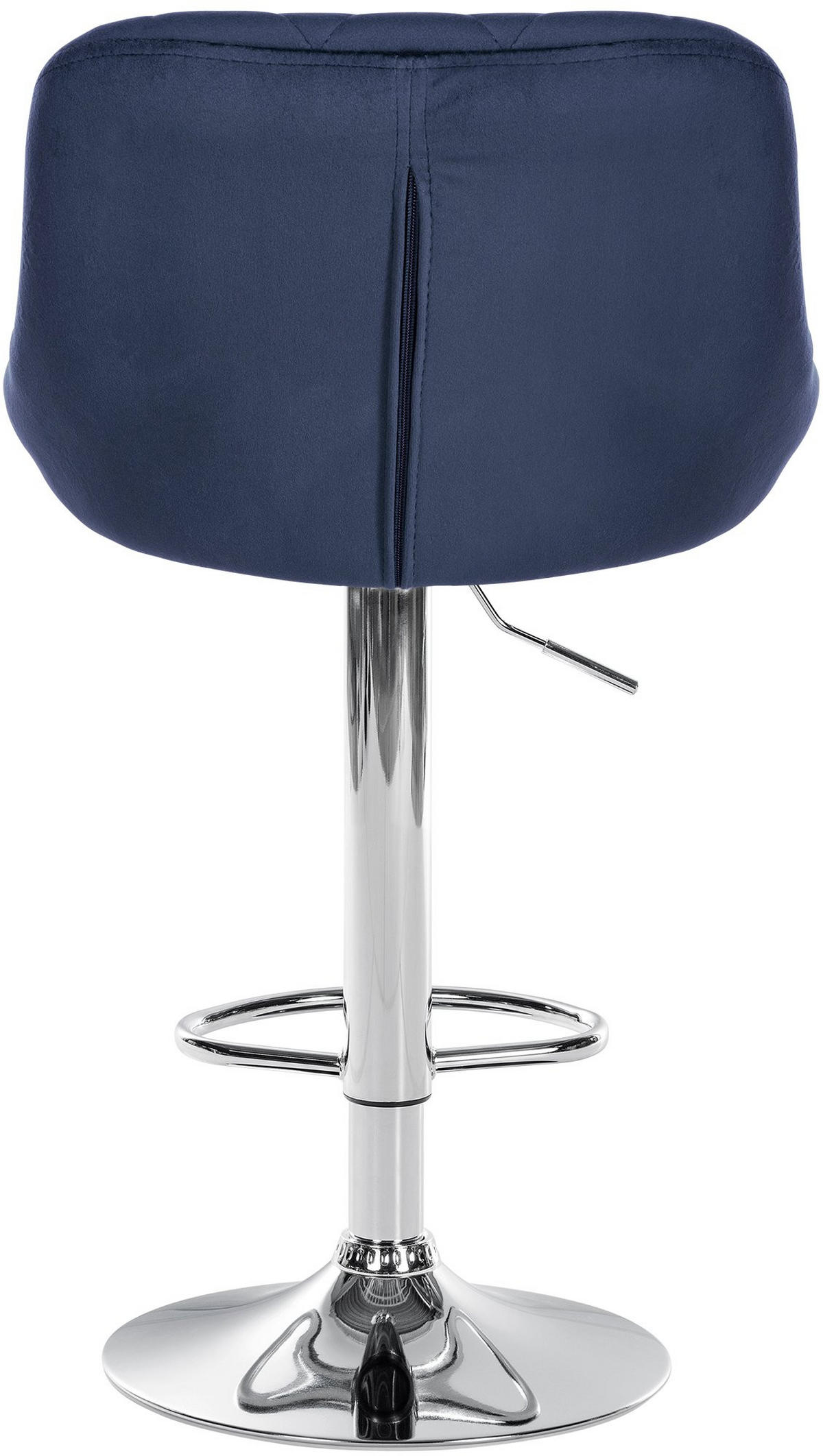 BARHOCKER 2er Set Samt blau - Chromfarben/Blau, Textil/Metall (46/83/49cm) - CLP