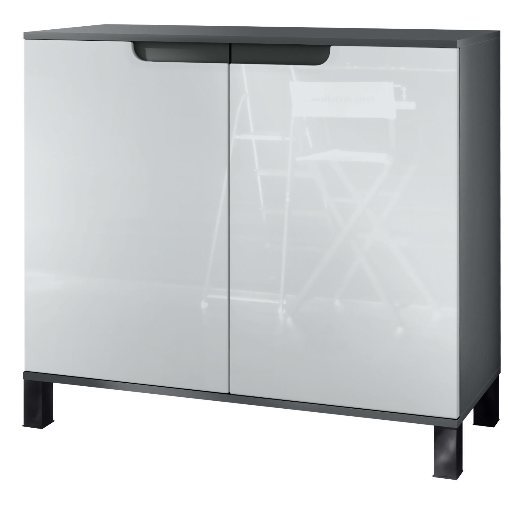 Vladon Kommode Weiß Hochglanz 92.5x84.5x35 cm