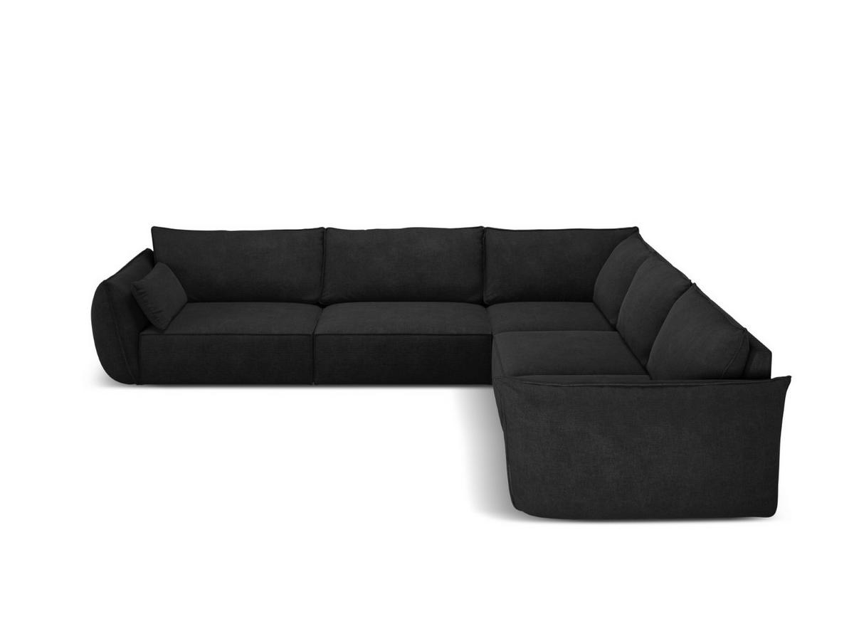 WENDBARES-ECKSOFA Kaelle aus Chenille-Stoff schwarz 7 Sitzplätze - Schwarz, Textil (286/286cm) - Micadoni