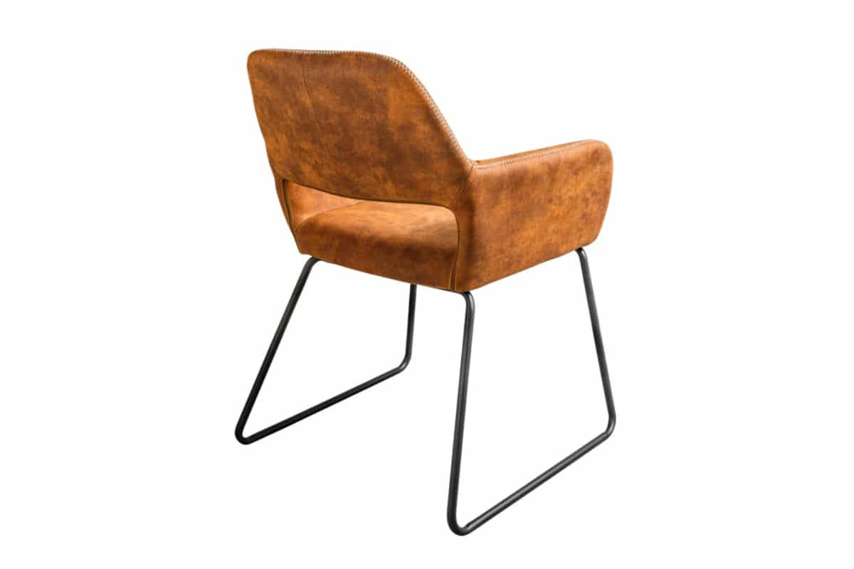 STUHL MUSTANG Microfaser Braun 80 cm - Schwarz/Braun, Textil/Metall (57/77/61cm) - riess-ambiente
