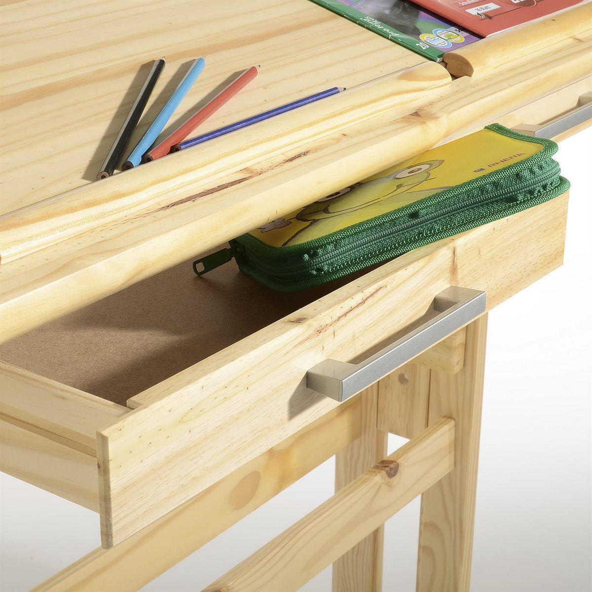 KINDERSCHREIBTISCH OLIVIA - Naturfarben, Holz (109/130/55cm) - IDIMEX