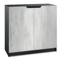 KOMMODE Logan Fronten in Beton Oxid Optik - Hellgrau, Holzwerkstoff (82/78/37cm) - Vladon