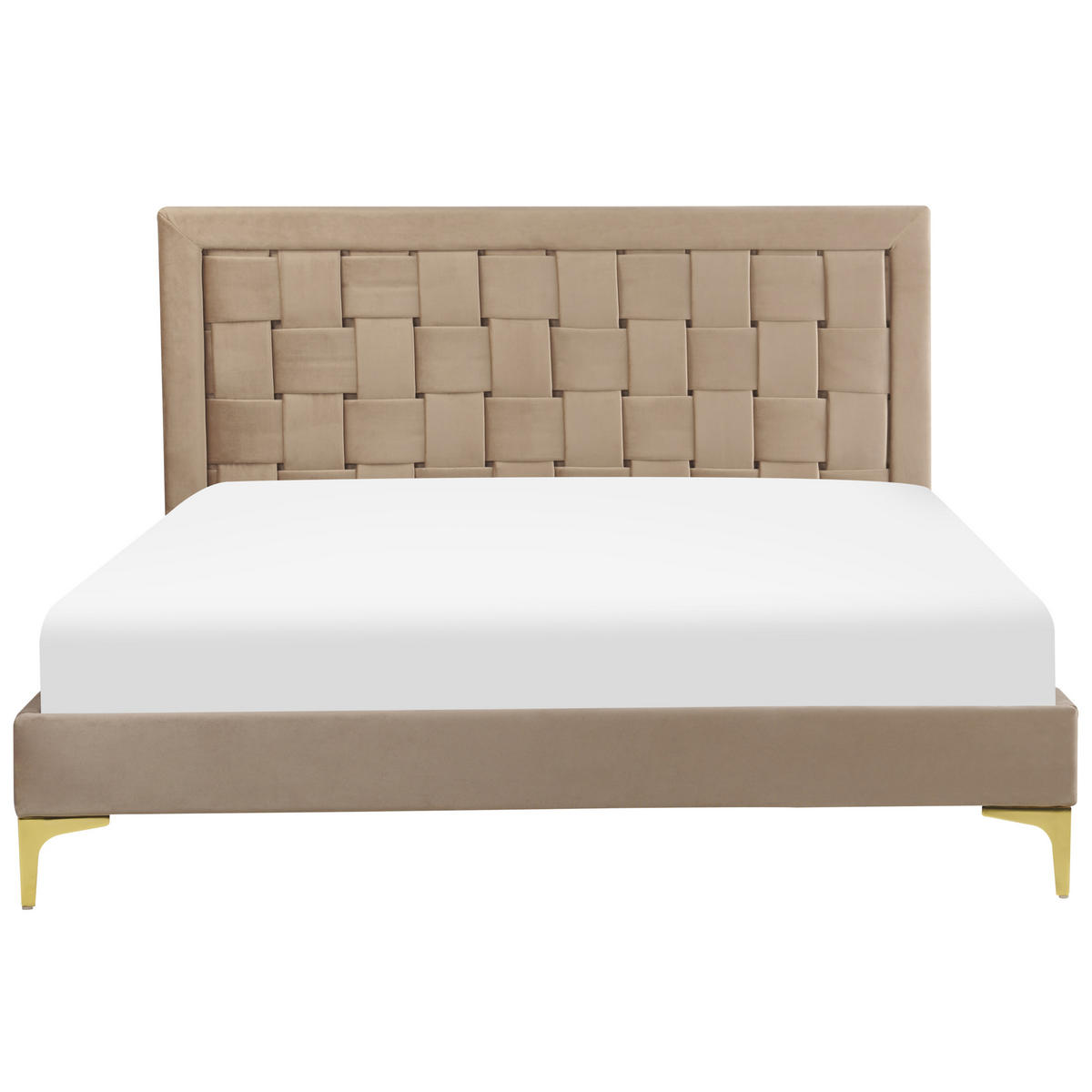 DOPPELBETT 140/200cm Taupe Limoux - Taupe, Textil (140/200cm) - Beliani