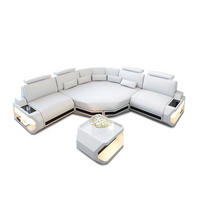 ECKSOFA Asti L Mini - Schwarz/Weiß, Leder (280/280cm) - Sofa Dreams