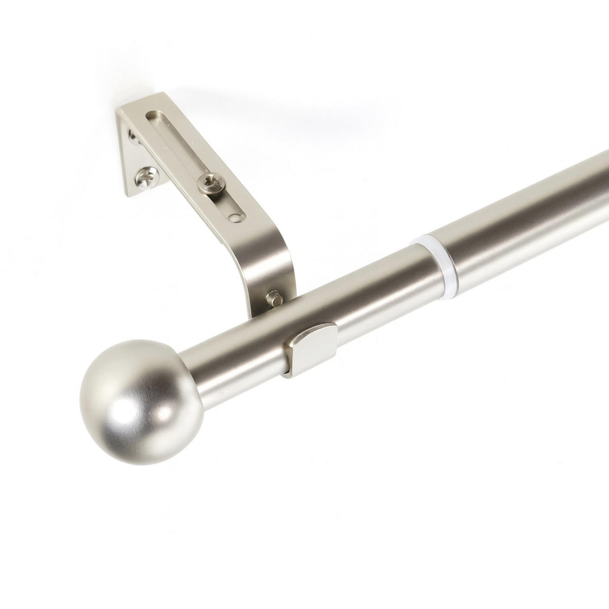 GARDINENSTANGE ausziehbar 120-210cm 1-Lauf Flexa Kugel - Silberfarben, Metall (120cm) - Deco-Raum