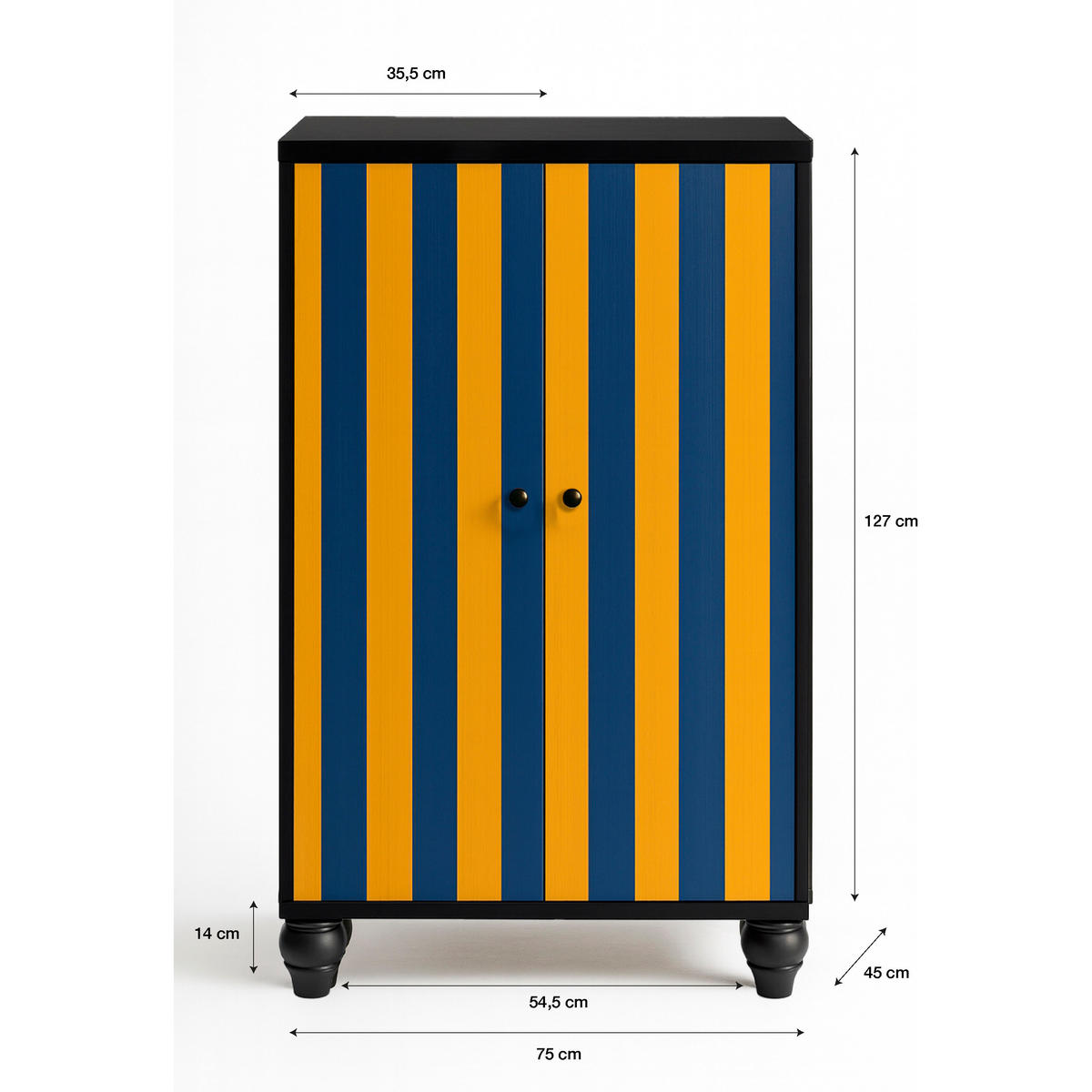 SCHRANK SIDEBOARD mit 2 Türen MARCUS - Gelb, Holzwerkstoff (75/127/45cm) - RNT By Really Nice Things