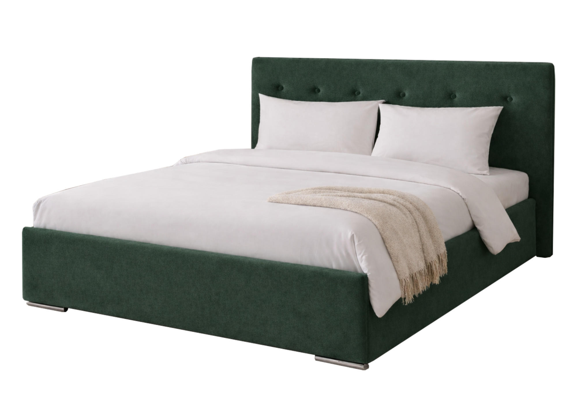 POLSTERBETT MILA 180 mit Lattenrost – Stoff Verso 37 - Grün, Holzwerkstoff (180/200cm) - Kier Furniture