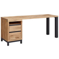 SCHREIBTISCH Wildeiche 220x55x76 natur geölt VILLANDERS #142 - Braun, Holz (55/220/76cm) - Massivmoebel24