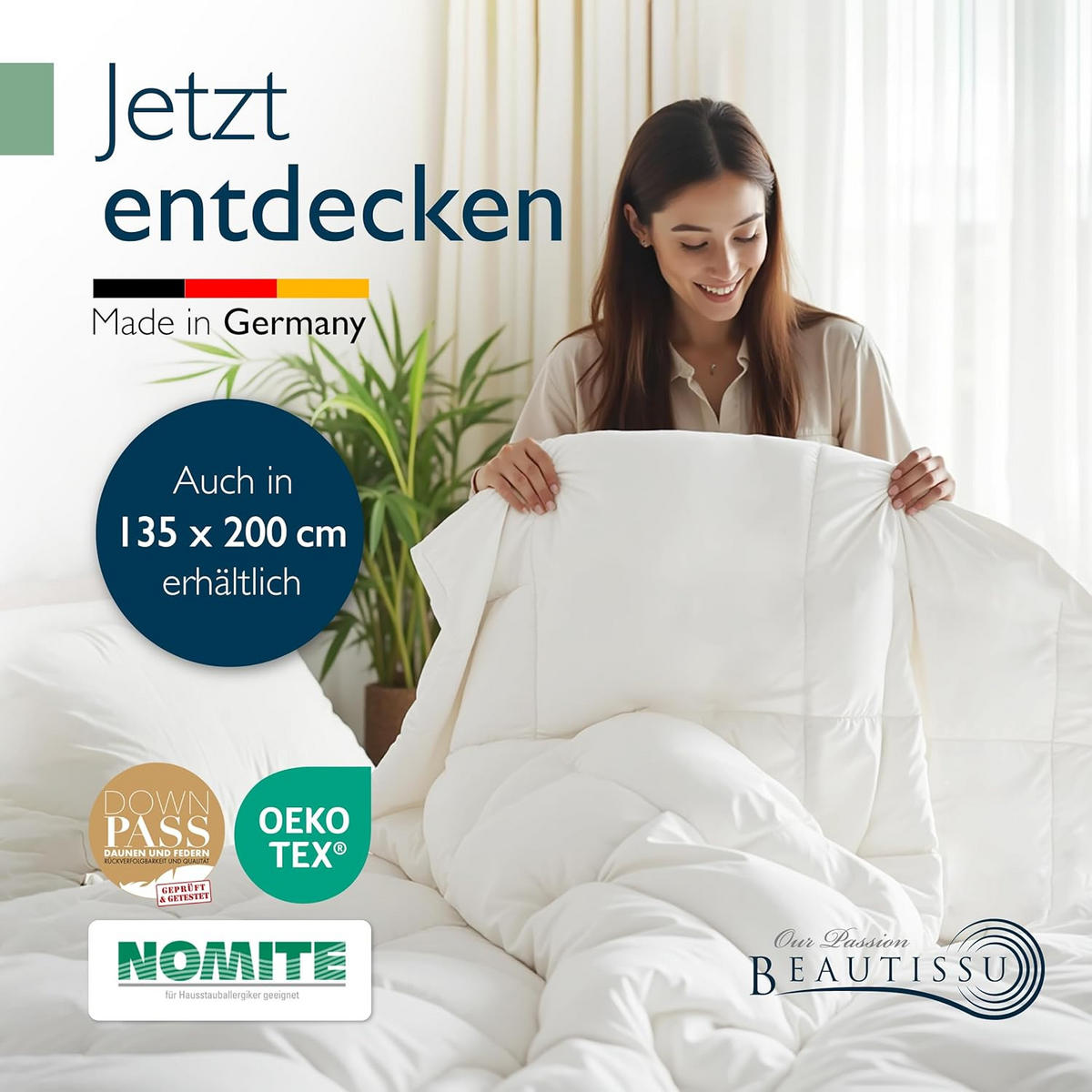 BETTDECKE BeauNuit GF 155x220cm Weiß - Weiß, Textil (155/220cm) - Beautissu 