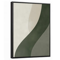 LEINWAND Bilder mit Rahmen - Japandi - Grün - Abstrakt - Modern - 30x40 - Salbeigrün, Textil (30/40cm) - MuchoWow