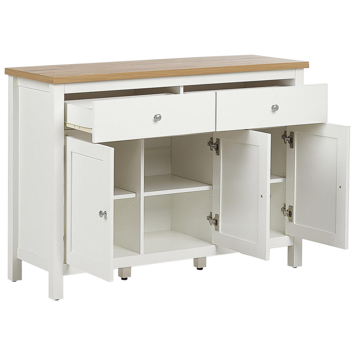 SIDEBOARD se 3 dveřmi Krémově bílý Atoca - krémová, kompozitní dřevo (113/81/39cm) - Beliani
