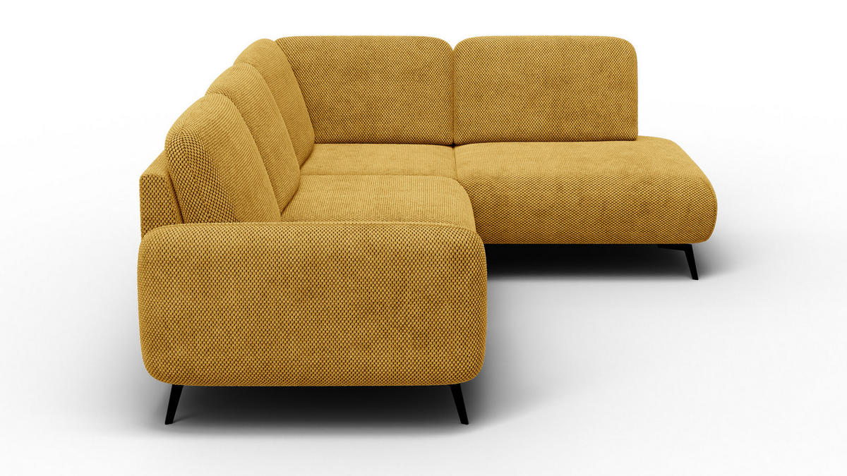 ECKSOFA FEBE 5-Sitzer rechts, dunkelgelb - Gelb/Schwarz, Holz/Textil (271/190cm) - Courtois Laville