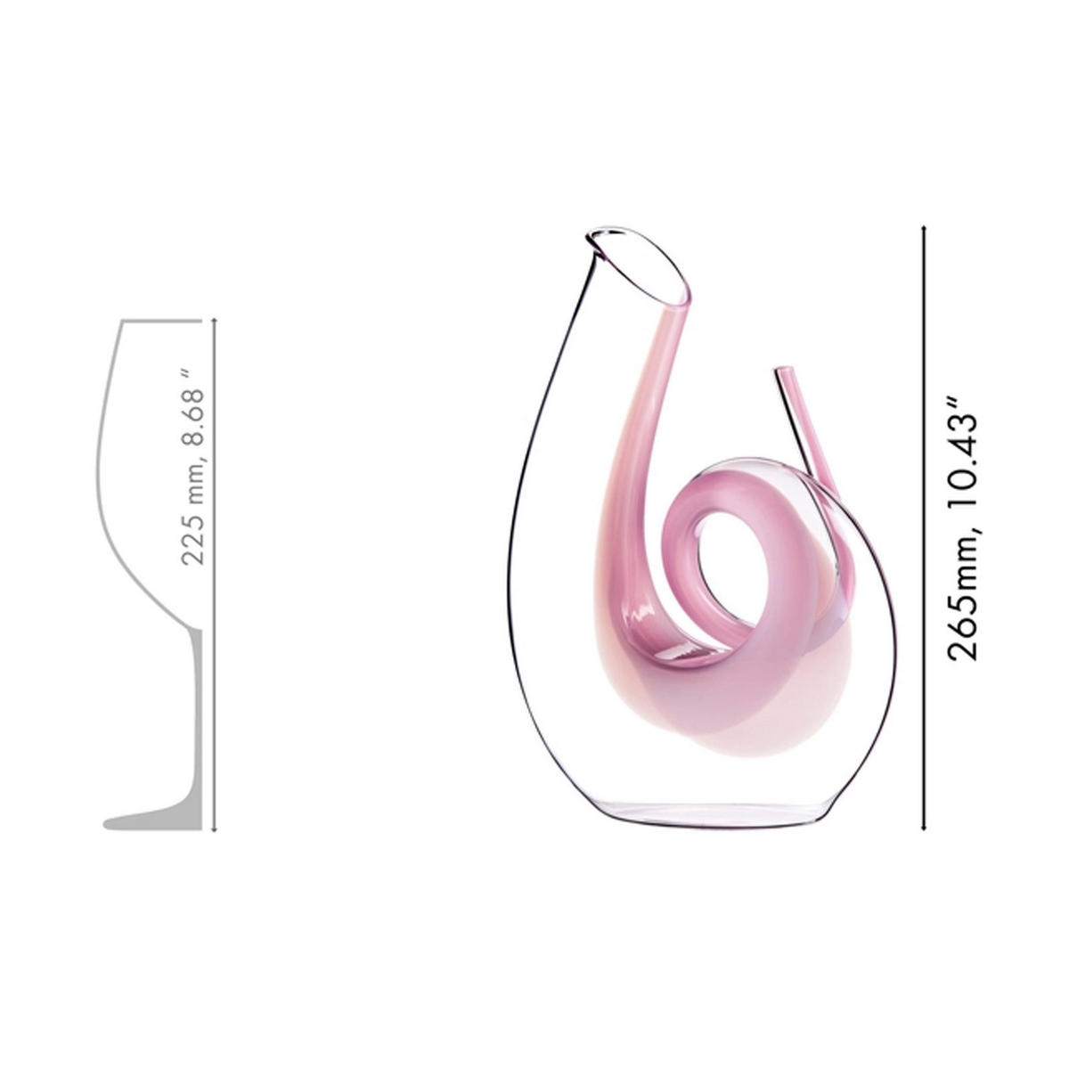 DEKANTER Curly pink 26,5 cm - Pink, Glas (0.75L) - Riedel