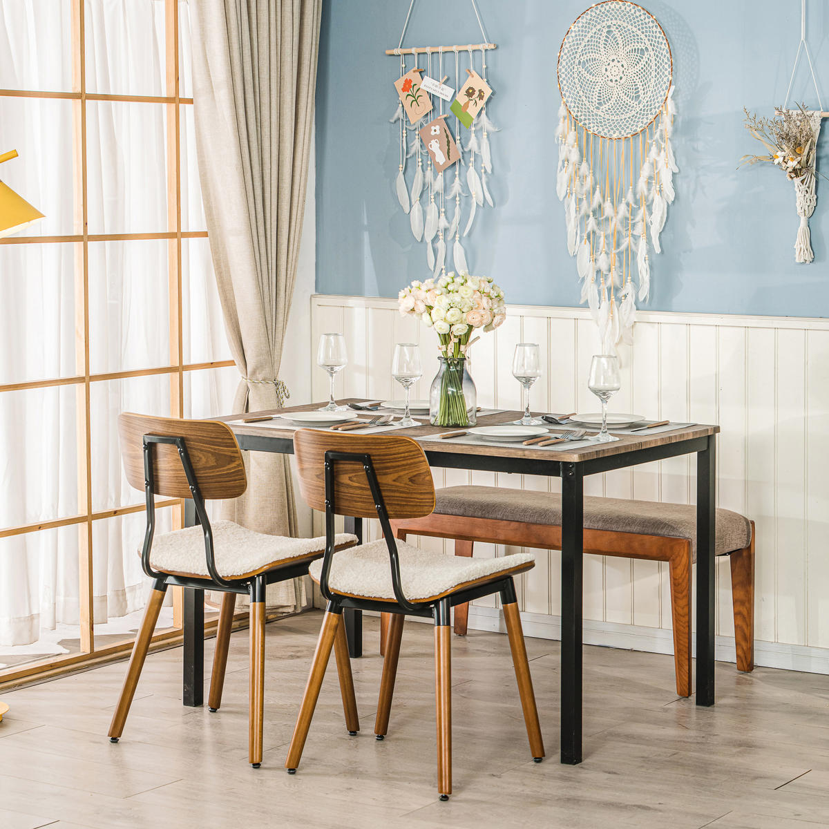 STUHL 2er-Set Stoff Weiß - Weiß, Textil (44/82/50cm) - Nordlys