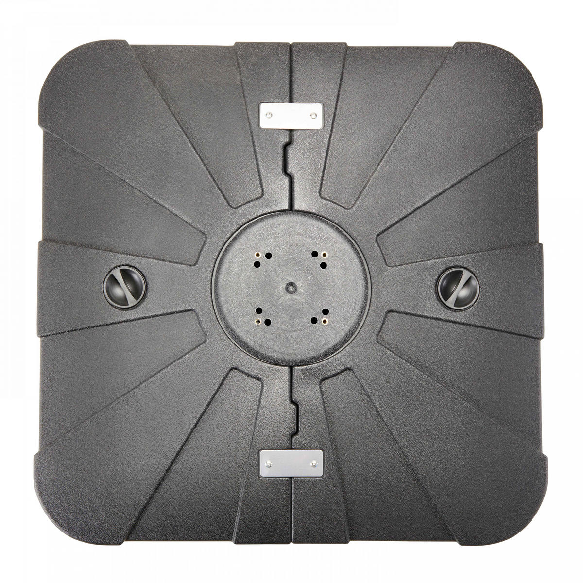 SONNENSCHIRM 3x3m mit Gewichtsplatten, Taupe - Taupe, Metall (300/300cm) - Oviala