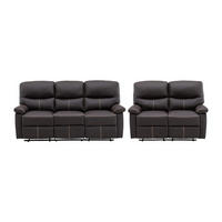 COUCHGARNITUR - 5 Personen - kunstleder - braun Canby - Braun, Leder (133/95/90cm) - Vente-Unique