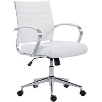 DREHSTUHL Lederlook Weiß - Chromfarben/Weiß, Leder/Textil (57/90/62cm) - CLP