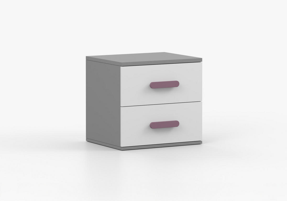 JUGENDZIMMER Elora in Grau und Weiß – 6-teiliges Set – Grifffarbe Erika - Grau, Holzwerkstoff (80/200/120cm)