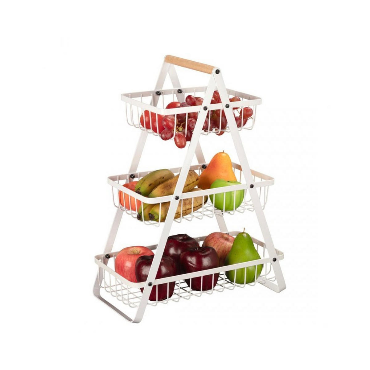 OBSTKORB Weiß 33/17/45 cm E8178 - Weiß, Metall (33/45cm) - Elitehoff