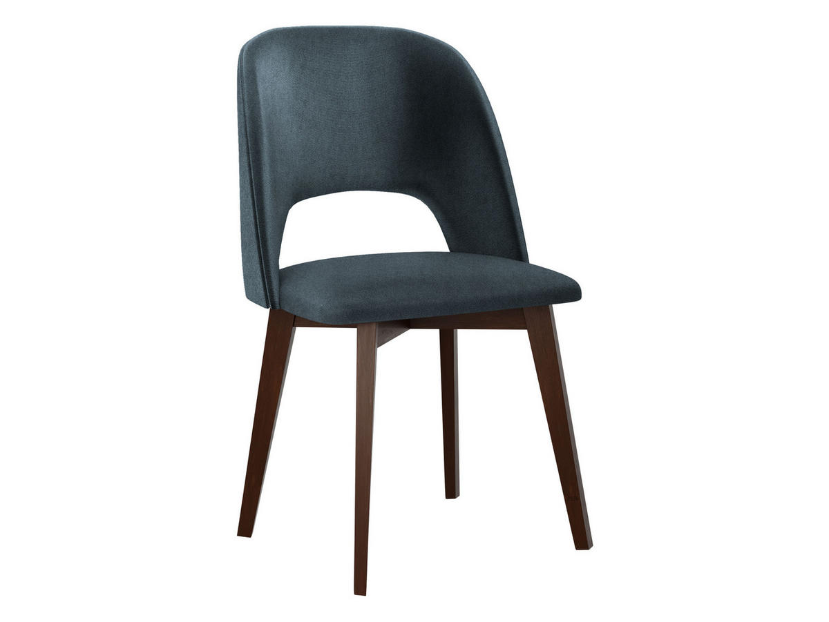 STUHL Monti 4, Holzfarbe: Nuss - Walnussfarben/Blaugrau, Holz (48/83/54cm) - MIRJAN24