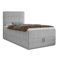 BOXBETT Mollo Mini - 100x200 - grau (Tilia 86, Cord) - Schwarz/Grau, Holz/Holzwerkstoff (100/200cm) - Sofnet