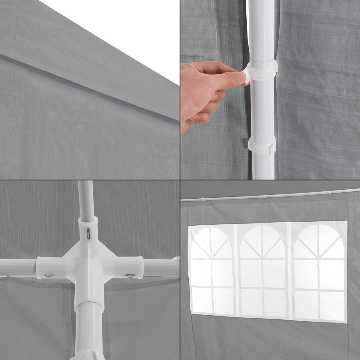 PARTYZELT Wedau - Dunkelgrau, Kunststoff/Metall (600/255/300cm) - casa.pro