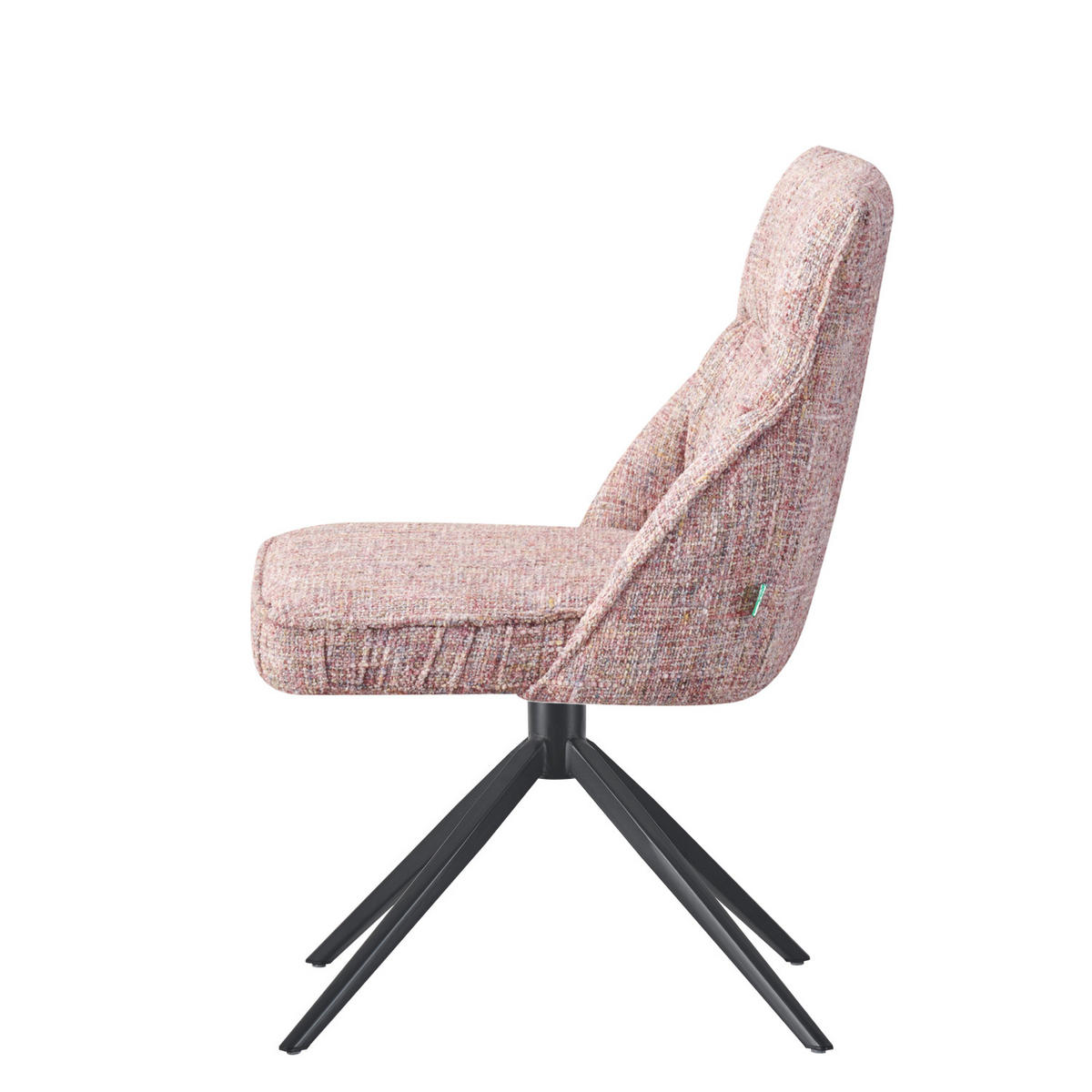 ESSZIMMERSTUHL MIRELA 2er-Set - Hellrosa/Schwarz, Textil/Metall (49/84/62cm) - DUBI Möbel