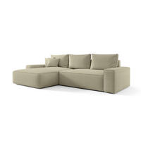 ECKSOFA MONA mit Schlaffunktion QUELLE 06 Links - Beige, Textil (175/280cm) - Bedante