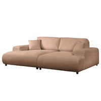 BIGSOFA - Hellbraun/Schwarz, Kunststoff/Textil (237/79/144cm) - home24