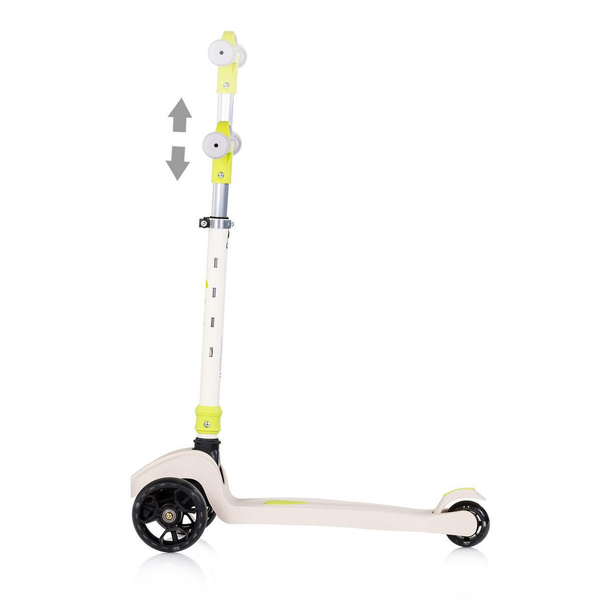 KINDERROLLER Moxie Musik Licht weiß klappbar, Tragegriff, 3-Räder, Bremse - Weiß, Metall (60/30/75cm) - Chipolino