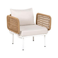 GARTENSESSEL Hellbeige Baucina - Beige/Weiß, Metall (77/75/68cm) - Beliani