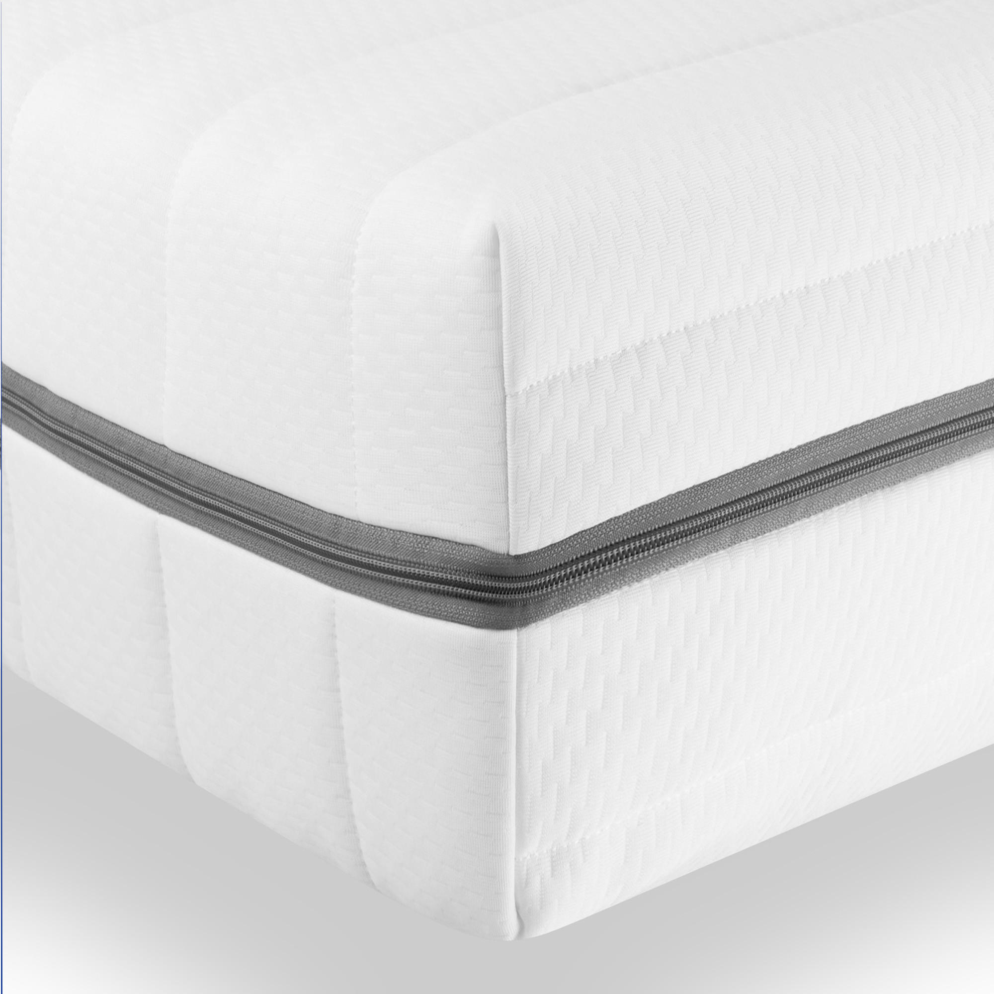 MATRATZE 80x200 cm H3+H4 Höhe 18cm - Öko Tex zertifizierte 7-Zonen Kaltschaummatratze 80x200 mit waschbarem Bezug - Weiß, Textil (80/200cm) - Sleepneo