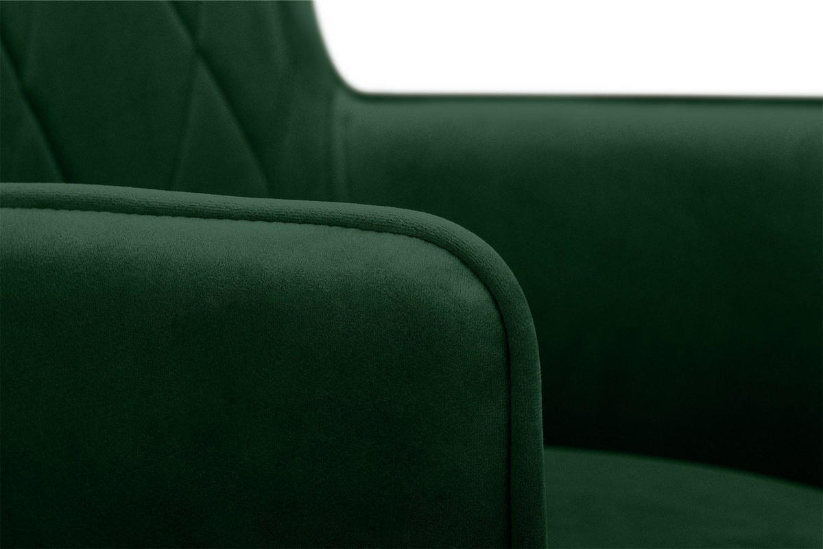 ESSZIMMERSTUHLE PYRUS 2-tlg Velours-Sitz, dunkelgrün - Dunkelgrün/Schwarz, Textil/Metall (56/84/46cm) - KONSIMO®
