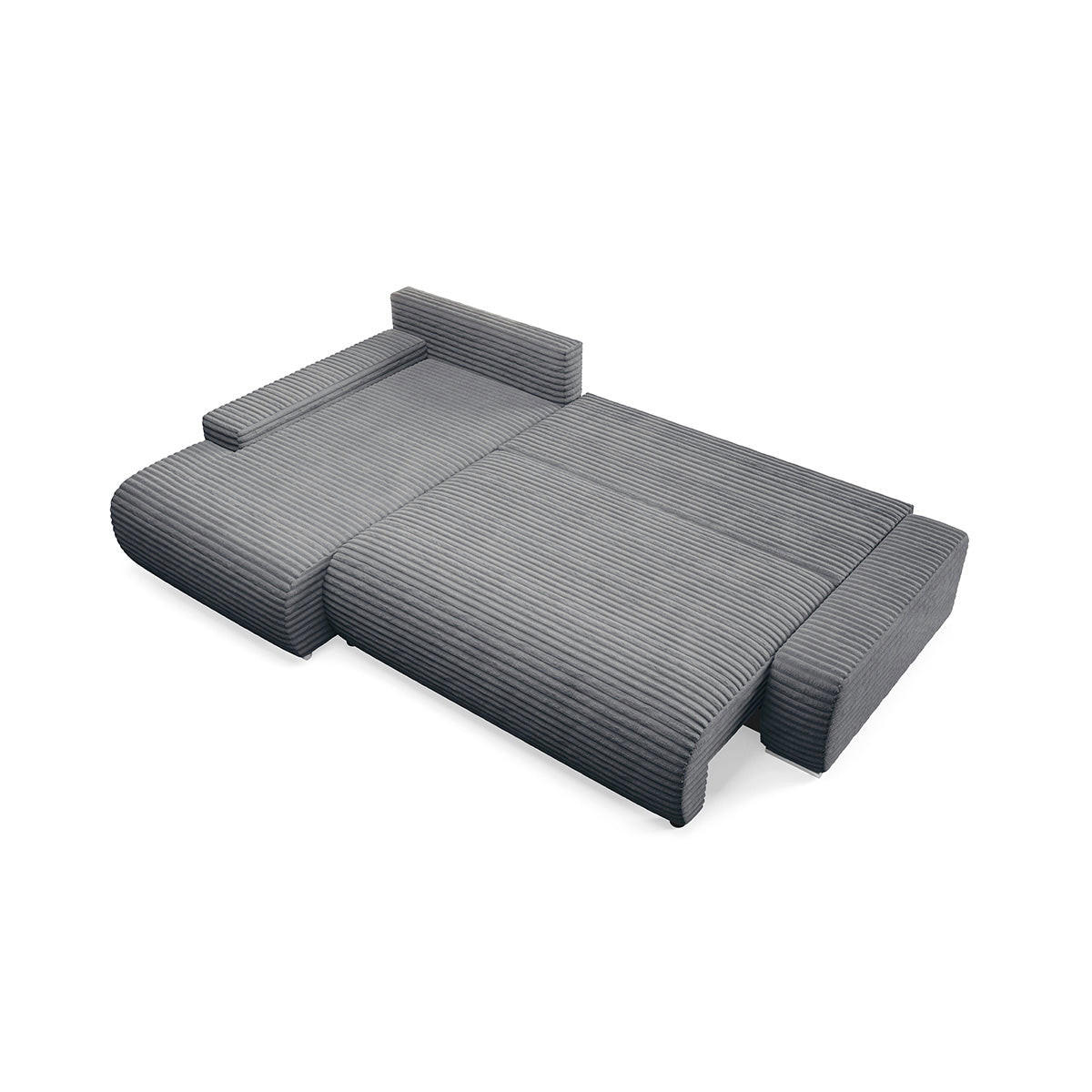 ECKSOFA Ivana 3 Sitzplätze Dunkelgrau - Grau, Holz (265/172cm) - Petits-meubles