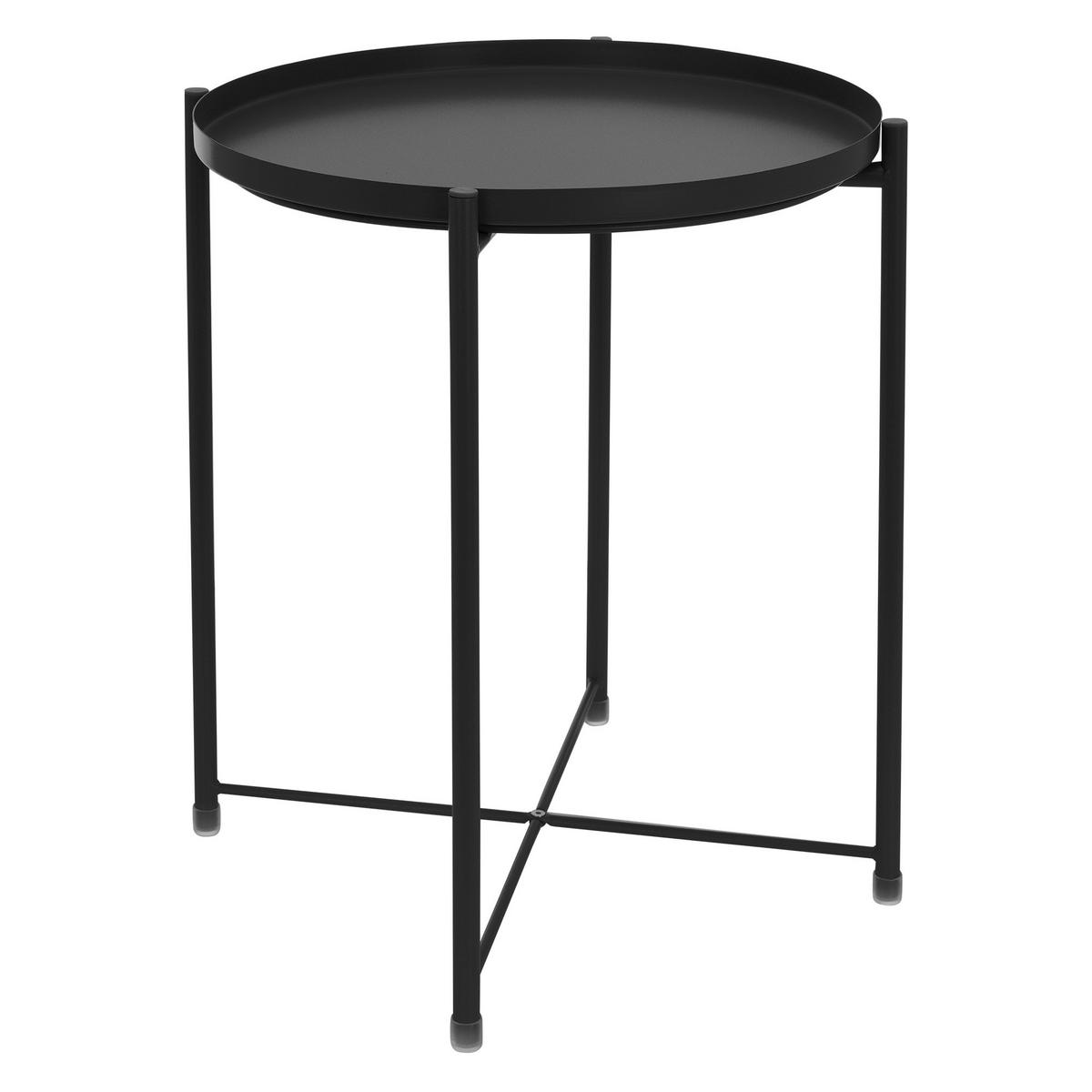 BEISTELLTISCH Rund Schwarz 45/52 cm - Schwarz, Metall (52/45/52cm) - ML-DESIGN
