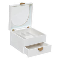 SCHMUCKKÄSTCHEN mit Spiegel Wild Romance 20/19,5/13,5 cm - Weiß, Holzwerkstoff (19.5/13.5/20cm) - Atmosphera Createur d´interieur
