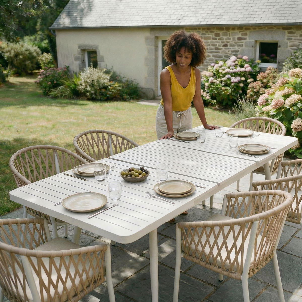 GARTENTISCH SUNNY - Weiß, Metall (90/150/78cm) - IDIMEX