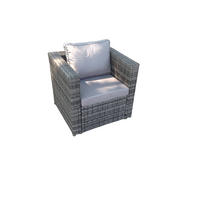 GARTENSTUHL Polyrattan 1er-Set - Dunkelgrau, Glas/Kunststoff (65/66/74cm) - Fimous