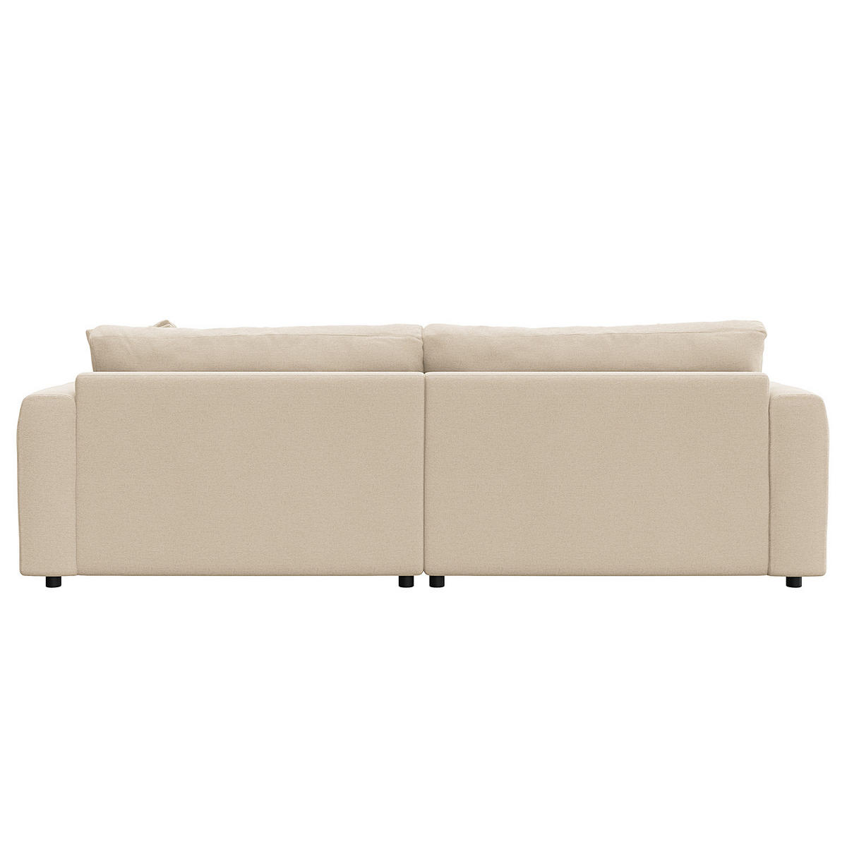 ECKSOFA mit Longchair - Beige/Schwarz, Kunststoff/Textil (238/183cm) - home24