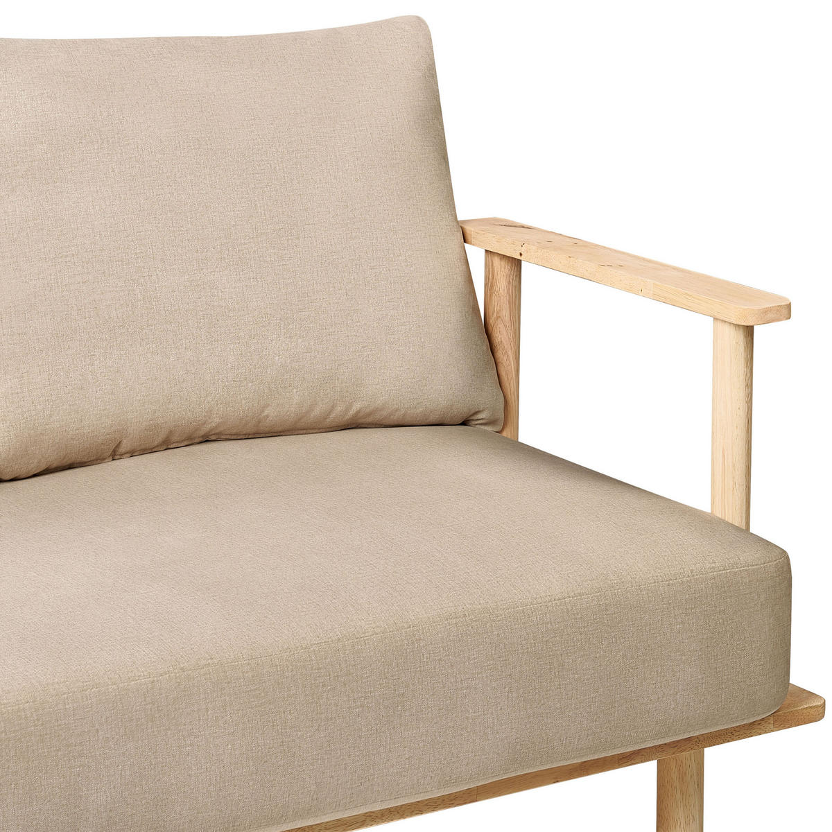 2-SITZER-SOFA Stoff Beige Asker - Beige/Braun, Textil (133/87/74cm) - Beliani