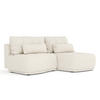 ECKSOFA MIT SCHLAFFUNKTION Batu Creme Plüschstoff - Creme/Schwarz, Holz/Holzwerkstoff (223/158cm) - Maison de Reve