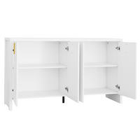 SIDEBOARD 140/38/80 cm in Weiß mit 4 Türen und verstellbaren Einlegeböden - Weiß, Holzwerkstoff (140/80/38cm) - Flora Grace