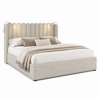 POLSTERBETT mit Bettkasten, USB und Leselicht 160x200 cm Beige - Beige, Metall (160/200cm) - Meubliv