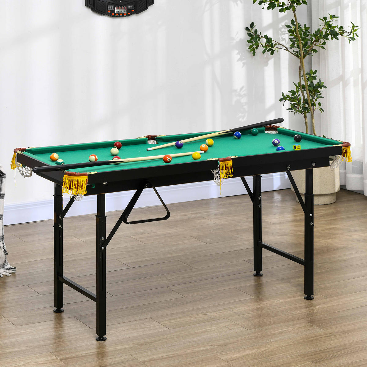 BILLARDTISCH DE-10760 klappbar & höhenverstellbar Grün - Grün, Holzwerkstoff (63/140cm) - ComfortXL