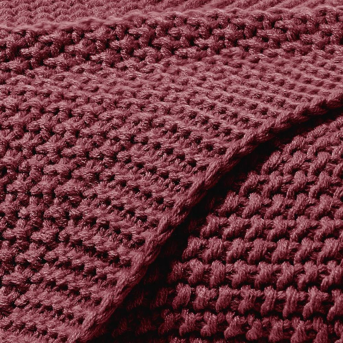 STRICKDECKE 130x170 cm, Kuscheldecke aus 100% Polyacryl, Flauschige Wohnzimmer Wohndecke für Sofa, Bett, Couch uvm. - Bordeaux - Bordeaux, Textil (130/170cm) - Carpe Sonno